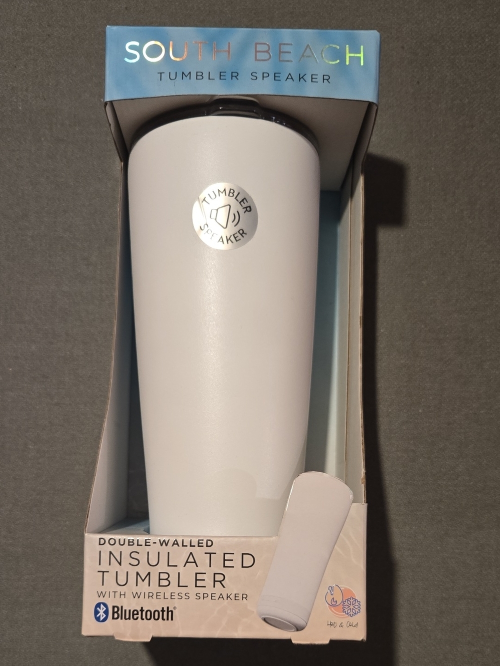South Beach Insulated Tumbler Speaker - White